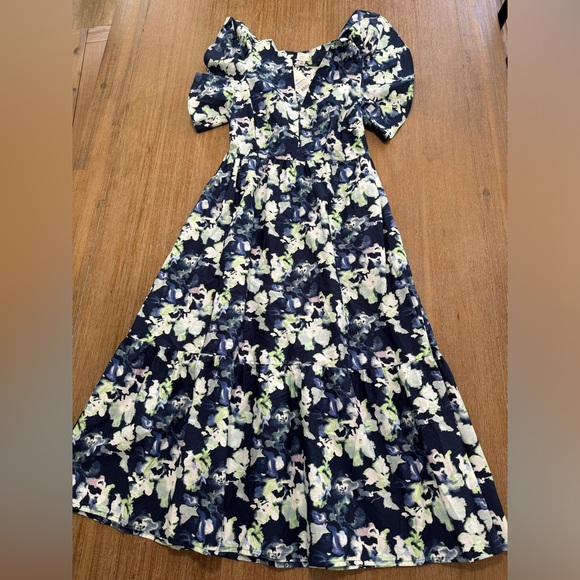 Women's Flutter Short Sleeve Poplin Tiered
Midi Dress - A New Day Navy F… - Picture 3 of 3